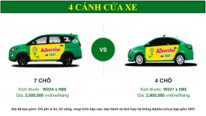 quảng cáo bất động sản trên taxi Mai Linh